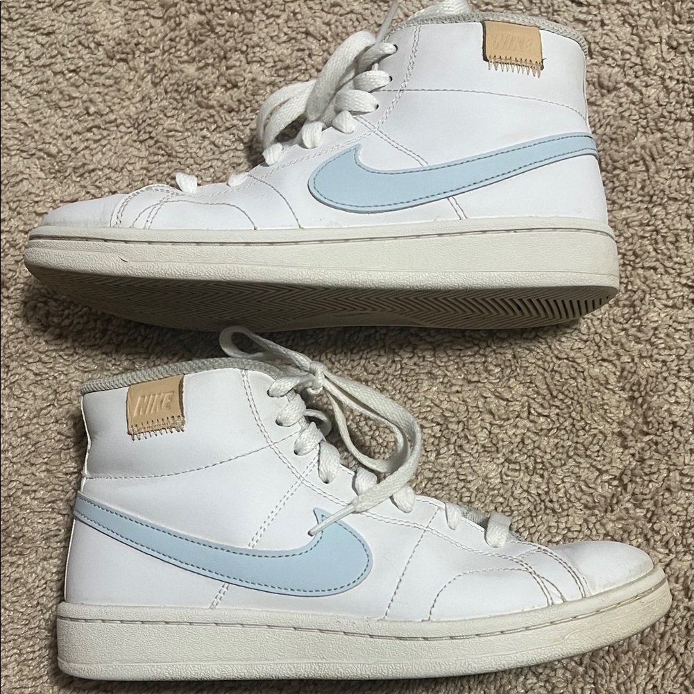 Nike Court Royale Mid in White and Blue Tint